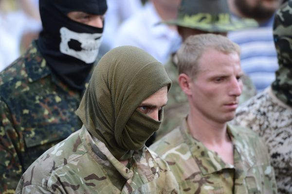 Проводы бойцов батальона нацгвардии Шахтерск в Киеве в зону силовой операции Проводы бойцов батальона нацгвардии Шахтерск в Киеве в зону силовой операции