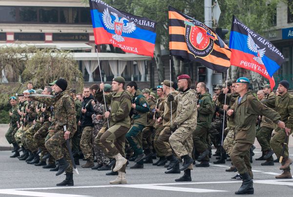 Репетиция Парада Победы в Донецке