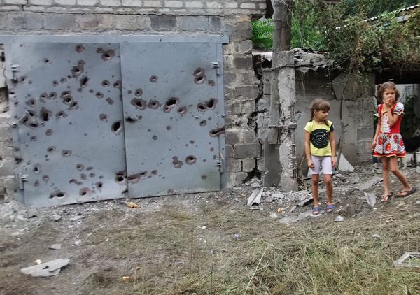 Последствия обстрела Донецка