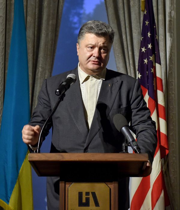 Президент Украины П.Порошенко на встрече с украинской диаспорой в Нью-Йорке.