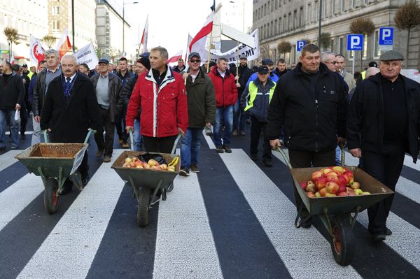 Акция протеста фермеров и садоводов Польши прошла в Варшаве Акция протеста фермеров и садоводов Польши прошла в Варшаве