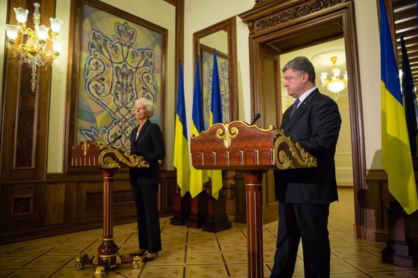 Встреча президента Украины П.Порошенко с директором-распорядителем МВФ К. Лагард