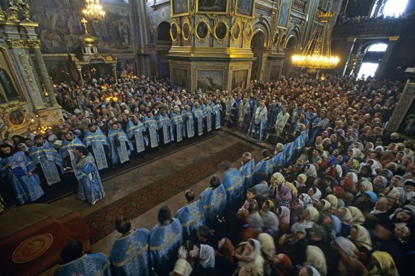 Торжественная служба в кафедральном Успенском соборе