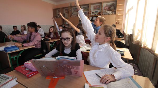 Обучение русскому языку в одной из школ Киева