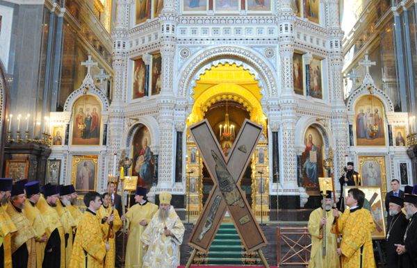 Крест апостола Андрея Первозванного в Храме Христа Спасителя