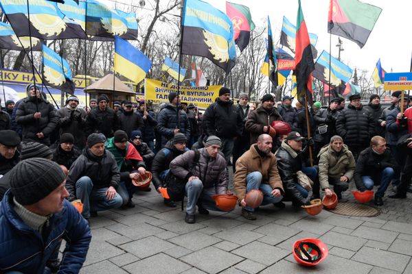 Митинг шахтеров у здания Верховной Рады Украины