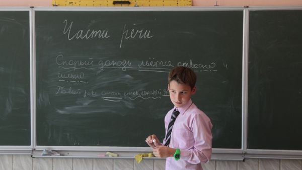Обучение русскому языку в одной из школ Киева