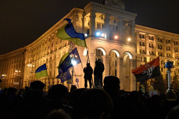 Годовщина событий на Майдане в Киеве