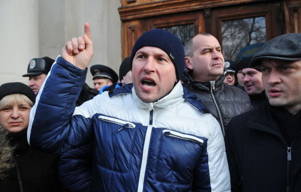 Акция протеста шахтеров во Львове