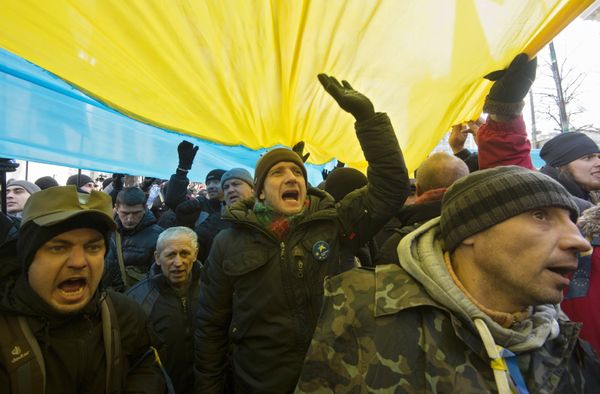Пикет сторонников евроинтеграции Украины у здания Верховной Рады в Киеве