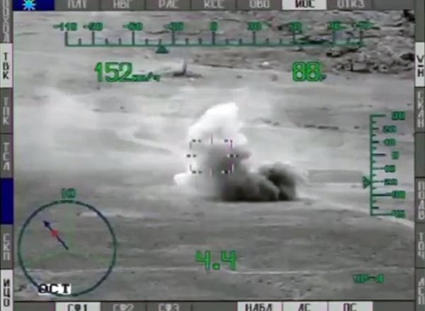 Боевое применение ПТУР вертолетом Ми-28Н в Сирии