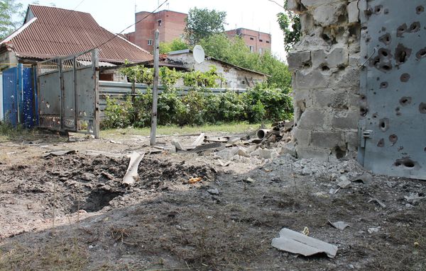 Последствия обстрела Донецка