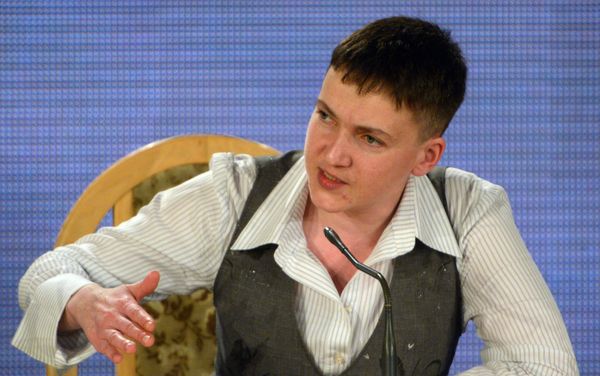 Пресс-конференция военнослужащей Надежды Савченко в Киеве