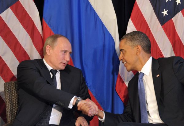 Президент РФ В.Путин встретился с президентом США Б.Обамой