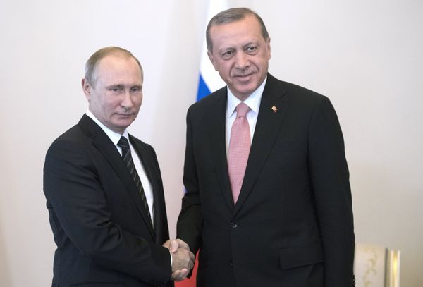 Встреча президентов России и Турции В. Путина и Р. Эрдогана в Санкт-Петербурге