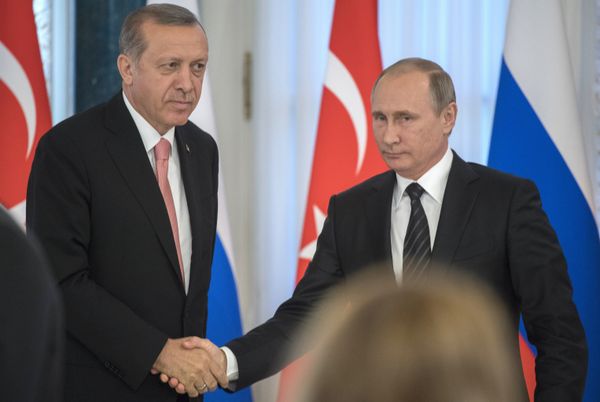Встреча президентов России и Турции В. Путина и Р. Эрдогана в Санкт-Петербурге