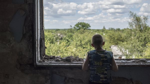 Школа, ставшая убежищем для жителей Горловки