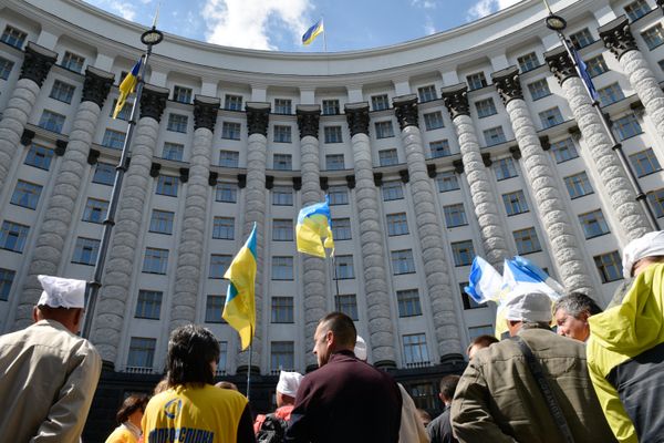 Акция протеста работников Чернобыльской зоны в Киеве