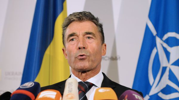 Брифинг генерального секретаря НАТО Андерса Фог Расмуссена в Киеве