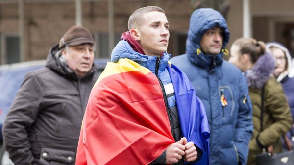 Акция протеста в связи с результатами выборов в Молдавии