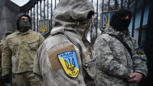Митинг батальона Айдар у Минобороны Украины