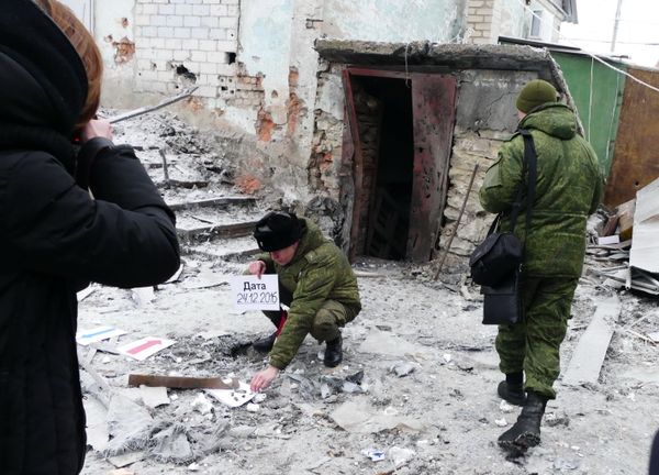 Последствия обстрела г. Дебальцево в Донецкой области