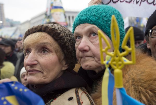 Акция сторонников евроинтеграции День достоинства на площади Независимости в Киеве