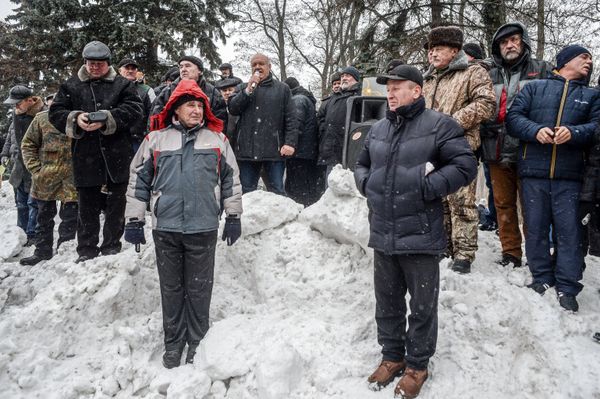 Акция протеста ветеранов МВД Украины у здания Верховной рады в Киеве