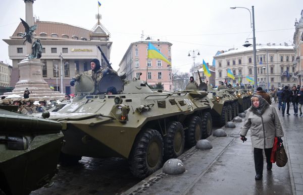 Празднование 25-й годовщины Вооруженных сил Украины во Львове