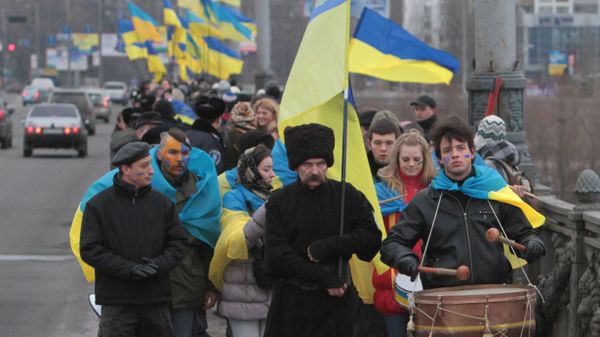Празднование Дня соборности Украины в Киеве