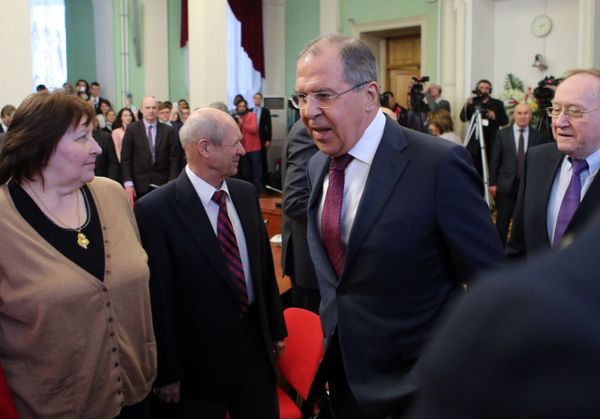 Встреча министра иностранных дел РФ С. Лаврова со студентами и преподавателями Дипакадемии МИД РФ