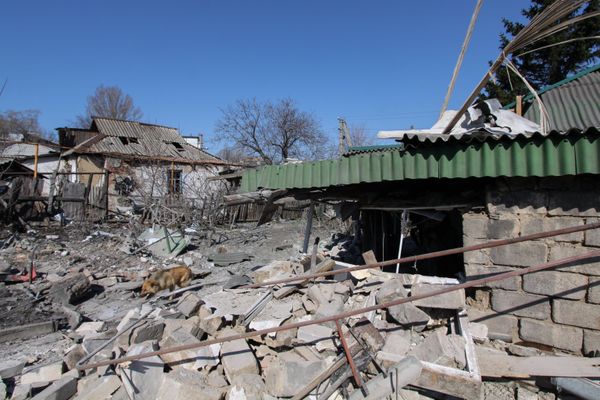 Последствия обстрела в Донецке