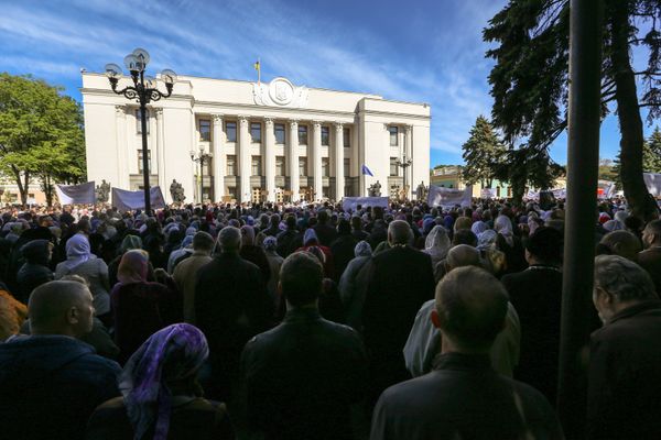 Акция прихожан Украинской православной церкви Московского патриархата в Киеве Акция прихожан Украинской православной церкви Московского патриархата в Киеве