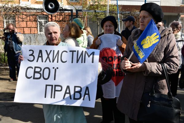 Акция против повышения тарифов ЖКХ в Киеве