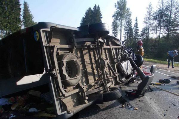 Машина с российскими номерами попала в ДТП в Белоруссии