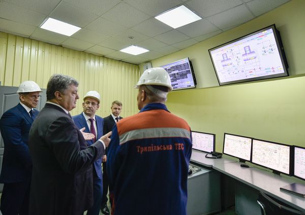 Визит Порошенко на Трипольскую ТЭС Новак