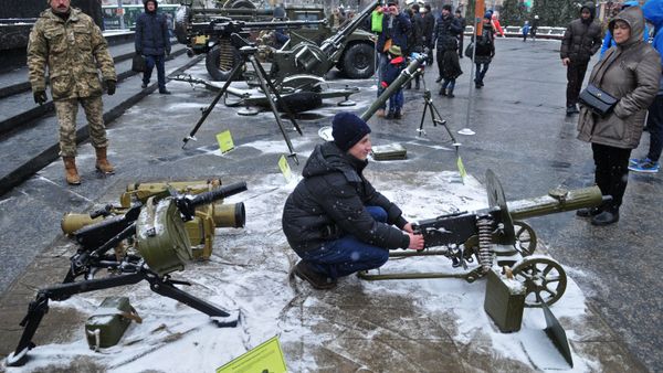 Празднование 25-й годовщины Вооруженных сил Украины во Львове