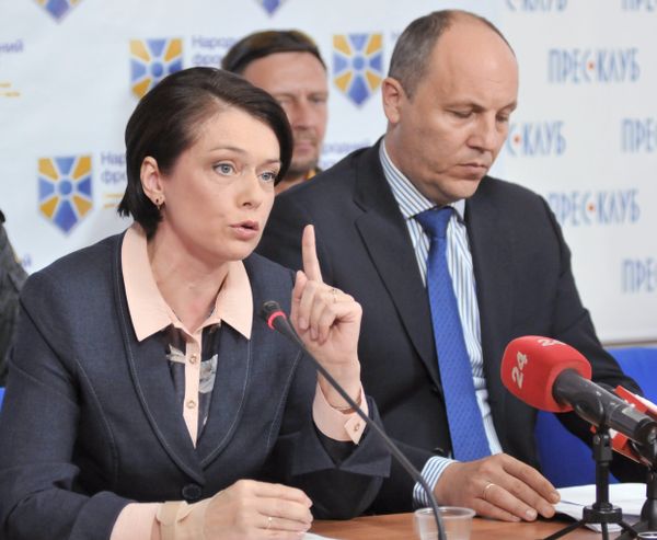 Пресс-конференция лидеров партии Народный фронт