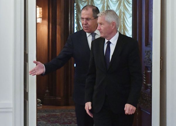 Встреча главы МИД РФ С. Лаврова с генеральным секретарем Совета Европы Т. Ягландом