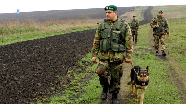 Пограничники на участке украино-российской границы