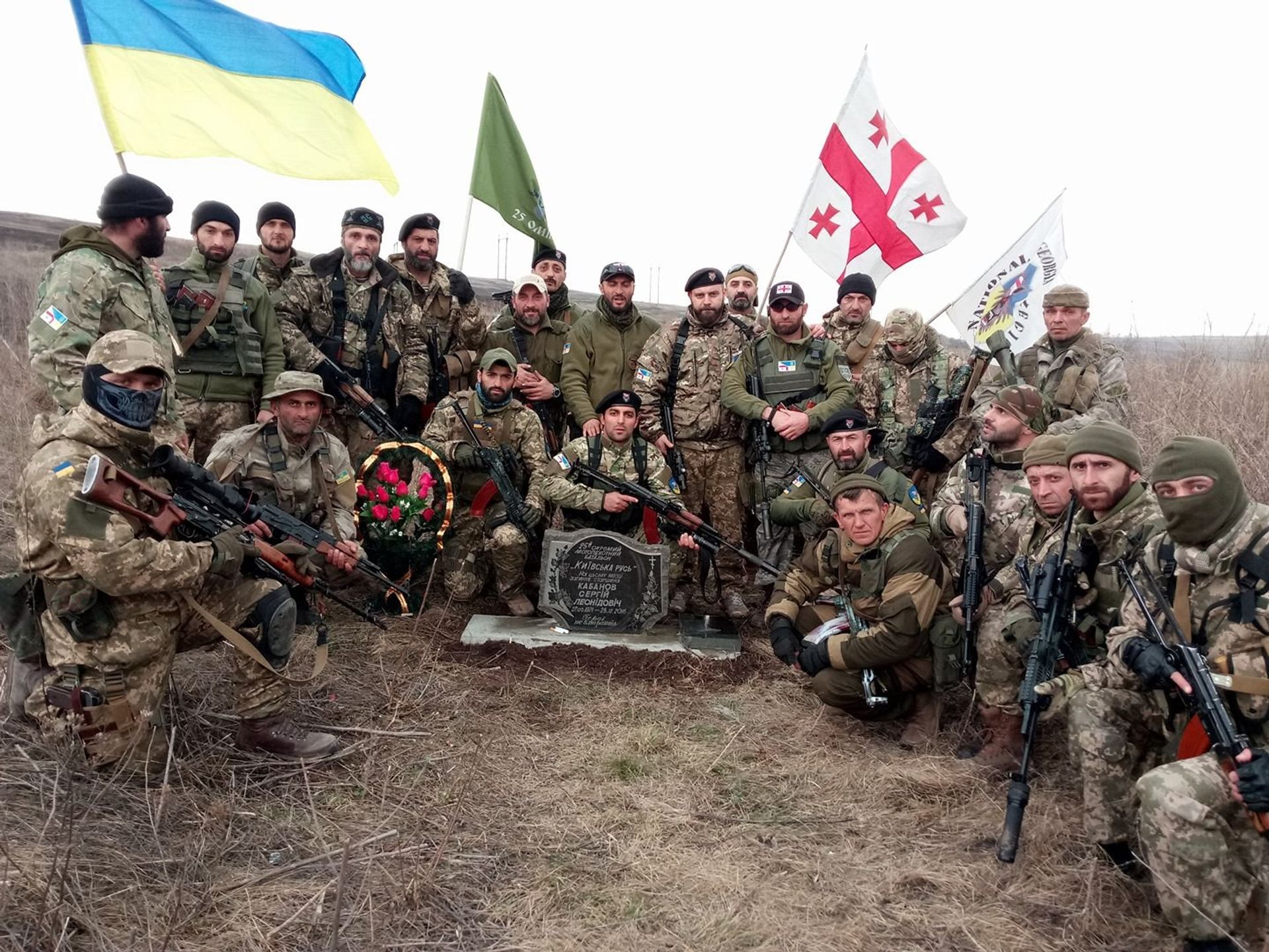 Командир добровольческого «Грузинского национального легиона», Мамука Мамулашвили,  (в центре, в берете) - РИА Новости, 1920, 06.04.2022
