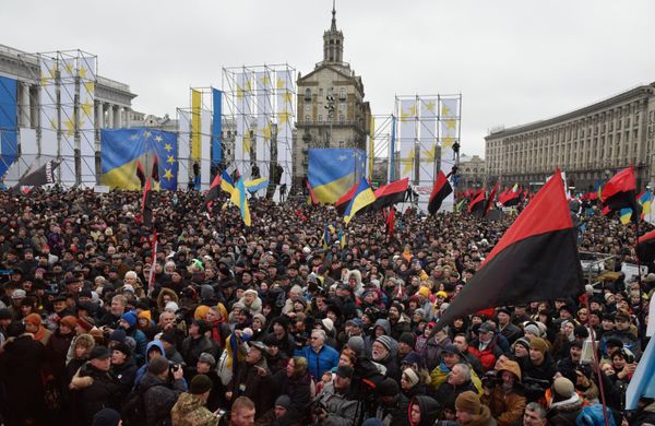 Акция протеста сторонников М. Саакашвили в Киеве