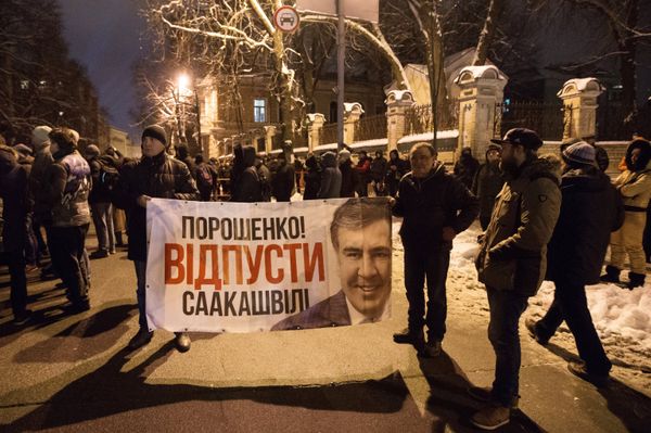 Акции на Украине против депортации М. Саакашвили из страны