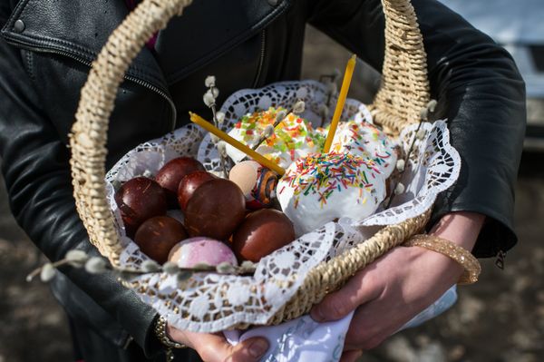 Освящение пасхальных куличей и яиц в Великую субботу