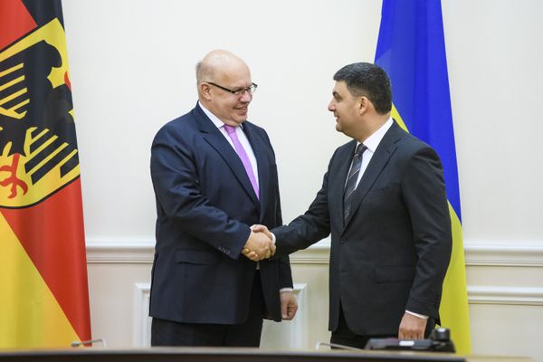 Украинский премьер-министр Владимир Гройсман на встрече с министром экономики ФРГ Петером Альтмайером