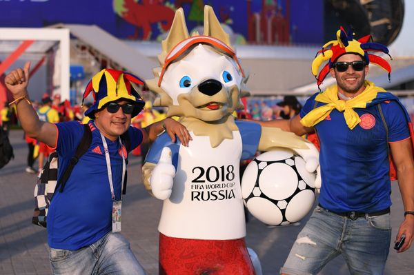 Болельщики перед матчем ЧМ-2018 по футболу между сборными Колумбии и Польши