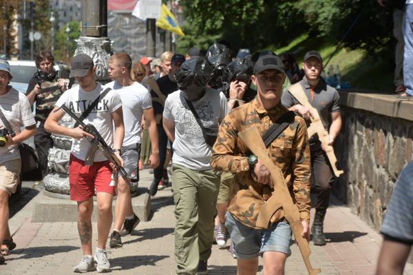 Акция Национальных дружин в Киеве 12.07.2018 Националисты рада оружие