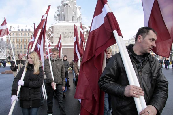Шествие ветеранов легиона Ваффен СС в Риге