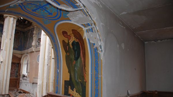 Разрушенный в результате обстрела Иверский женский монастырь в Донецке Разрушенный в результате обстрела Иверский женский монастырь в Донецке