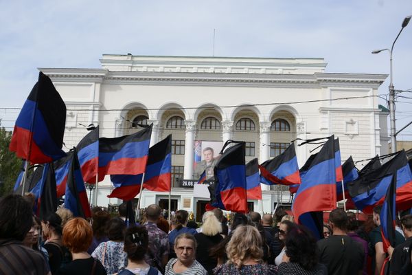 Фоторепортаж прощания с Александром Захарченко